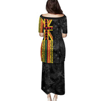 Hawaii Maoli Spirit Family Matching Puletasi and Hawaiian Shirt Kakau Pattern With Flower Lei LT05 - Polynesian Pride