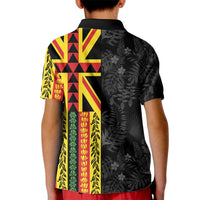 Hawaii Maoli Spirit Kid Polo Shirt Kakau Pattern With Flower Lei LT05 - Polynesian Pride