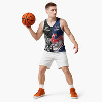 France And New Zealand Rugby Basketball Jersey - Les Bleus Rooster With Maori Tiki LT05 - Polynesian Pride