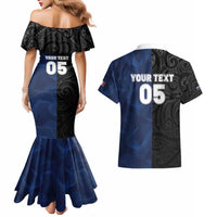 France And New Zealand Rugby Custom Couples Matching Mermaid Dress and Hawaiian Shirt Les Bleus Rooster With Maori Tiki LT05 - Polynesian Pride