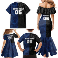 France And New Zealand Rugby Custom Family Matching Mermaid Dress and Hawaiian Shirt Les Bleus Rooster With Maori Tiki LT05 - Polynesian Pride