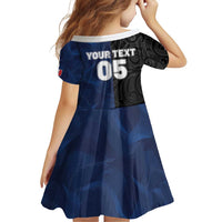 France And New Zealand Rugby Custom Family Matching Off Shoulder Short Dress and Hawaiian Shirt Les Bleus Rooster With Maori Tiki LT05 - Polynesian Pride
