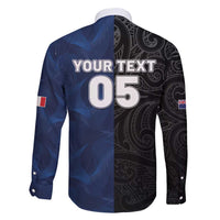 France And New Zealand Rugby Custom Family Matching Off Shoulder Short Dress and Hawaiian Shirt Les Bleus Rooster With Maori Tiki LT05 - Polynesian Pride