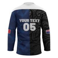France And New Zealand Rugby Custom Hockey Jersey Les Bleus Rooster With Maori Tiki LT05 - Polynesian Pride