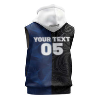 France And New Zealand Rugby Custom Sleeveless Hoodie Les Bleus Rooster With Maori Tiki LT05 - Polynesian Pride