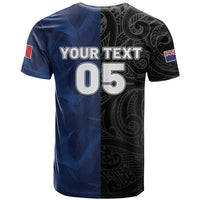France And New Zealand Rugby Custom T Shirt Les Bleus Rooster With Maori Tiki LT05 - Polynesian Pride