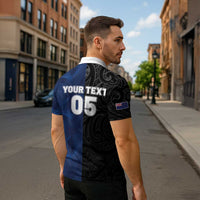 France And New Zealand Rugby Custom Zipper Polo Shirt Les Bleus Rooster With Maori Tiki LT05 - Polynesian Pride