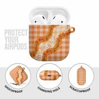 Orange Hawaii Palaka AirPods Case Hawaiian Ilima Lei