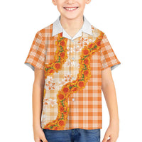 Orange Hawaii Palaka Family Matching Puletasi and Hawaiian Shirt Hawaiian Ilima Lei LT05 Son's Shirt Orange - Polynesian Pride