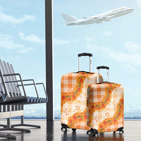 Orange Hawaii Palaka Luggage Cover Hawaiian Ilima Lei
