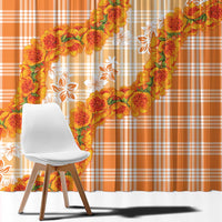 Orange Hawaii Palaka Window Curtain Hawaiian Ilima Lei