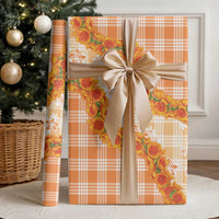 Orange Hawaii Palaka Wrapping Paper Hawaiian Ilima Lei