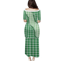 Green Hawaii Palaka Family Matching Puletasi and Hawaiian Shirt Hawaiian Pikake Lei