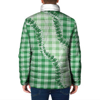 Green Hawaii Palaka Padded Jacket Hawaiian Pikake Lei