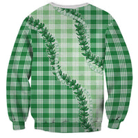 Green Hawaii Palaka Sweatshirt Hawaiian Pikake Lei