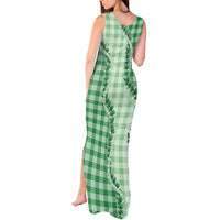 Green Hawaii Palaka Tank Maxi Dress Hawaiian Pikake Lei