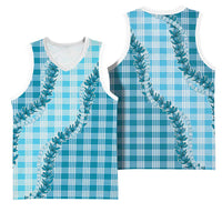 Blue Hawaii Palaka Basketball Jersey Hawaiian Pikake Lei
