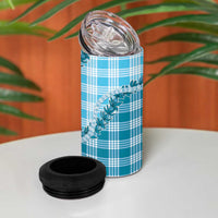Blue Hawaii Palaka 4 in 1 Can Cooler Tumbler Hawaiian Pikake Lei