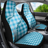 Blue Hawaii Palaka Car Seat Cover Hawaiian Pikake Lei