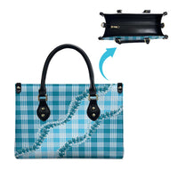 Blue Hawaii Palaka Leather Bag Hawaiian Pikake Lei