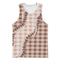 Beige Hawaii Palaka Basketball Jersey Hawaiian Pikake Lei