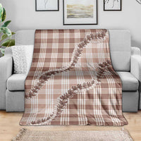 Beige Hawaii Palaka Blanket Hawaiian Pikake Lei