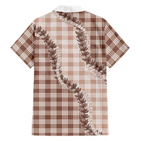 Beige Hawaii Palaka Family Matching Summer Maxi Dress and Hawaiian Shirt Hawaiian Pikake Lei LT05 - Polynesian Pride