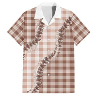 Beige Hawaii Palaka Family Matching Tank Maxi Dress and Hawaiian Shirt Hawaiian Pikake Lei LT05 Dad's Shirt - Short Sleeve Beige - Polynesian Pride