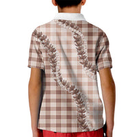 Beige Hawaii Palaka Kid Polo Shirt Hawaiian Pikake Lei