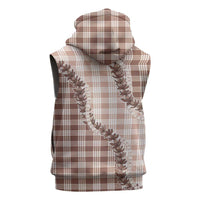 Beige Hawaii Palaka Sleeveless Hoodie Hawaiian Pikake Lei