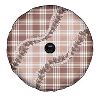 Beige Hawaii Palaka Spare Tire Cover Hawaiian Pikake Lei
