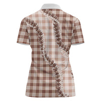 Beige Hawaii Palaka Women Polo Shirt Hawaiian Pikake Lei
