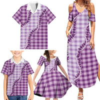 Violet Hawaii Palaka Family Matching Summer Maxi Dress and Hawaiian Shirt Hawaiian Pikake Lei LT05 - Polynesian Pride