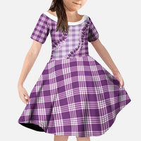 Violet Hawaii Palaka Family Matching Tank Maxi Dress and Hawaiian Shirt Hawaiian Pikake Lei LT05 Daughter's Dress Violet - Polynesian Pride