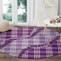 Violet Hawaii Palaka Round Carpet Hawaiian Pikake Lei