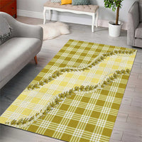 Yellow Hawaii Palaka Area Rug Hawaiian Pikake Lei