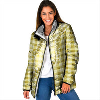 Yellow Hawaii Palaka Padded Jacket Hawaiian Pikake Lei