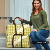 Yellow Hawaii Palaka Travel Bag Hawaiian Pikake Lei