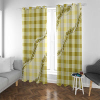 Yellow Hawaii Palaka Window Curtain Hawaiian Pikake Lei