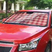 Red Hawaii Palaka Auto Sun Shade Hawaiian Pikake Lei