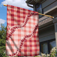 Red Hawaii Palaka Garden Flag Hawaiian Pikake Lei