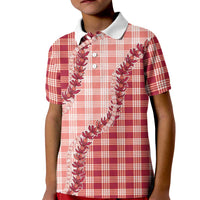 Red Hawaii Palaka Kid Polo Shirt Hawaiian Pikake Lei