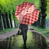 Red Hawaii Palaka Umbrella Hawaiian Pikake Lei