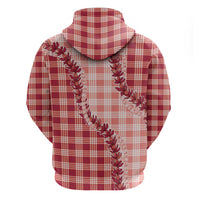 Red Hawaii Palaka Zip Hoodie Hawaiian Pikake Lei