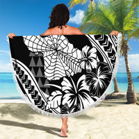 Hawaii Maui Upena Kiloi Beach Blanket Kakau Tribal Pattern Black Version