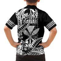 Hawaii Maui Upena Kiloi Kid Hawaiian Shirt Kakau Tribal Pattern Black Version