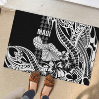 Hawaii Maui Upena Kiloi Rubber Doormat Kakau Tribal Pattern Black Version