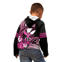 Hawaii Maui Upena Kiloi Kid Hoodie Kakau Tribal Pattern Pink Version