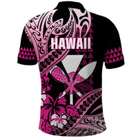 Hawaii Maui Upena Kiloi Polo Shirt Kakau Tribal Pattern Pink Version