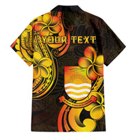 Personalised Kiribati Independence Day Family Matching Long Sleeve Bodycon Dress and Hawaiian Shirt 46th Anniversary